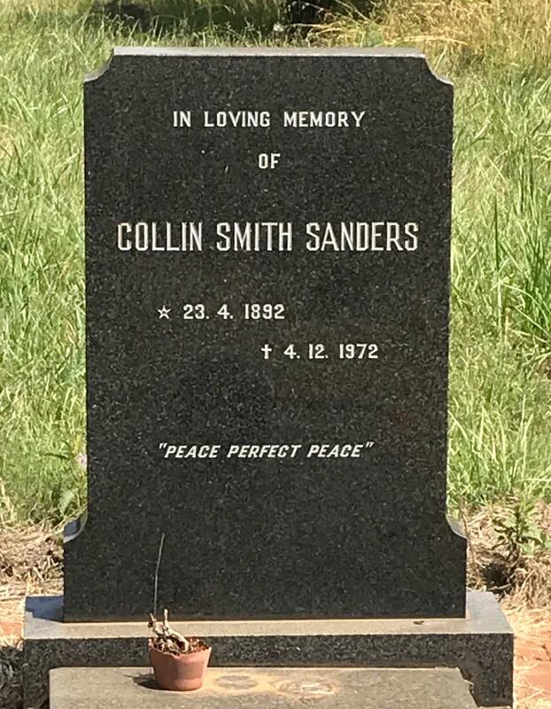 SANDERS Collin Smith 1892-1972