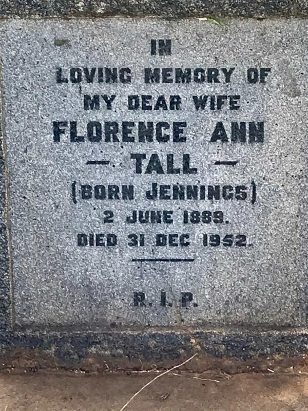 TALL Florence Ann nee JENNINGS 1889-1952