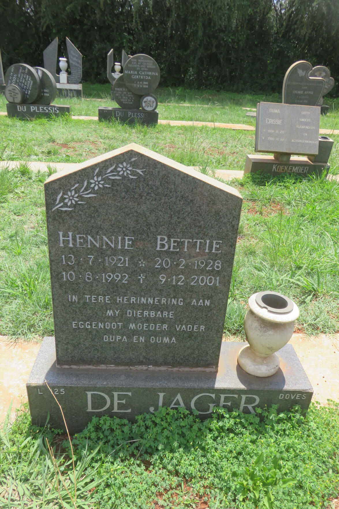 JAGER Hennie, de 1921-1992 & Bettie 1928-2001