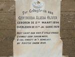 OLIVER Gertruida Alieda 1894-1929