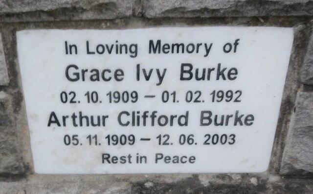 BURKE Arthur Clifford 1909-2003 & Grace Ivy 1909-1992