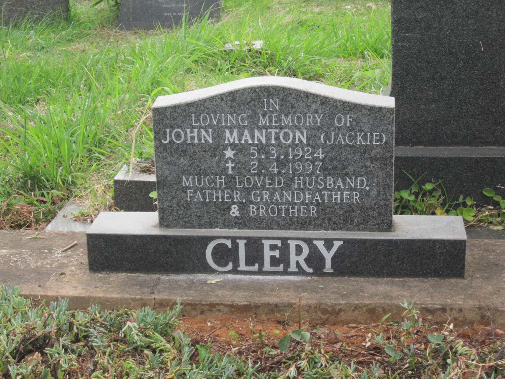 CLERY John Manton 1924-1997