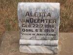 DEEMTER Aletta, van 1916-1919