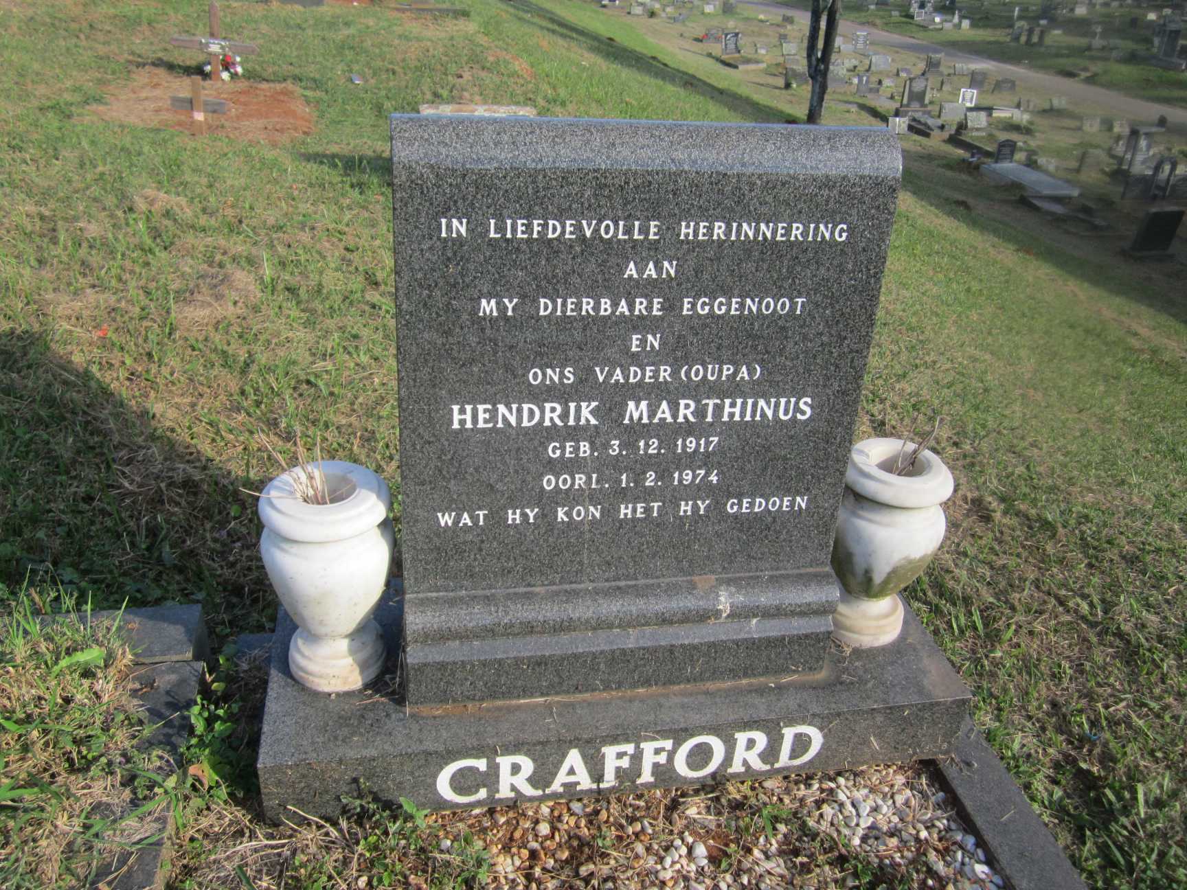 CRAFFORD Hendrik Marthinus 1917-1974