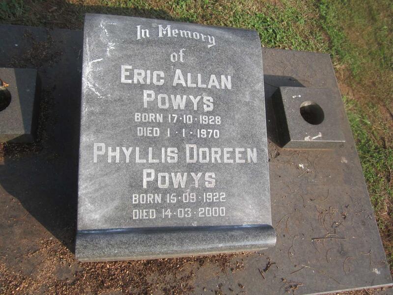 POWYS Eric Allan 1928-1970 & Phyllis Doreen 1922-2000