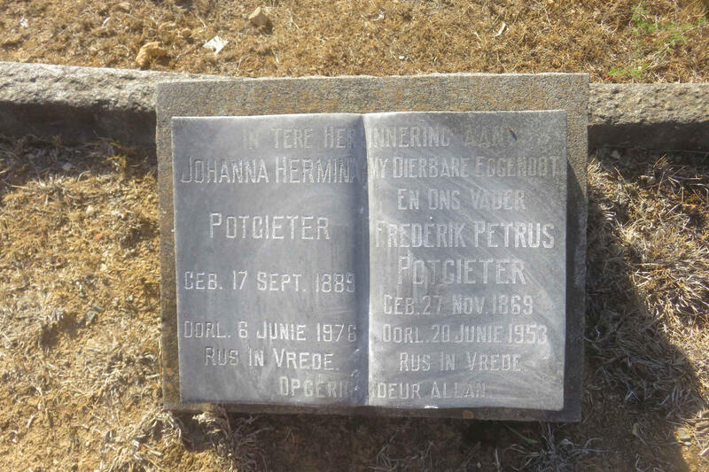 POTGIETER Frederik Petrus 1869-1953 & Johanna Hermina 1889-1976