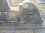 VRIES Jacob Daniel, de 1907-1968 & Hester Antionette 1909-1981