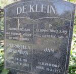 KLEIN Jan, de 1904-1977 & Petronella Berendina 1911-1970