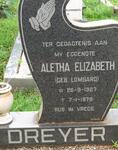 DREYER Aletha Elizabeth nee LOMBARD 1927-1978