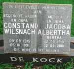 KOCK Constand Wilsnach, de 1915-1991 & Jacoba Albertha 1919-2001