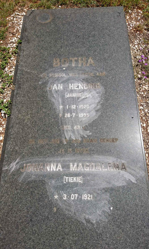 BOTHA Jan Hendrik 1920-1995 & Johanna Magdalena 1921-