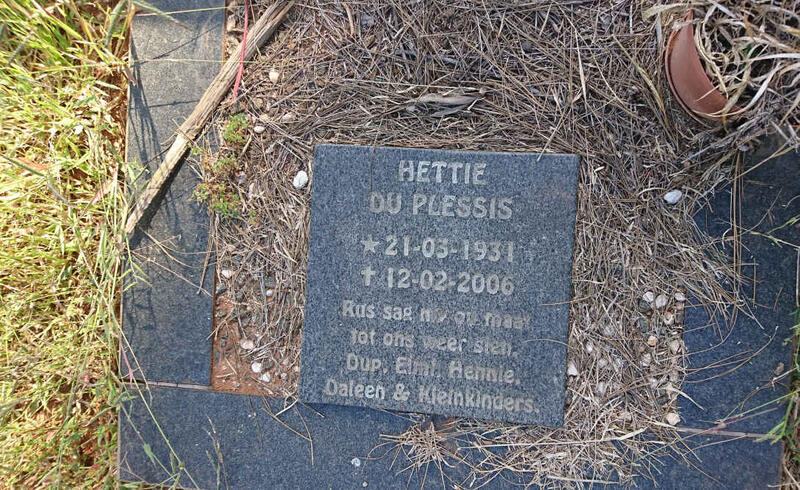 PLESSIS Hettie, du 1931-2006