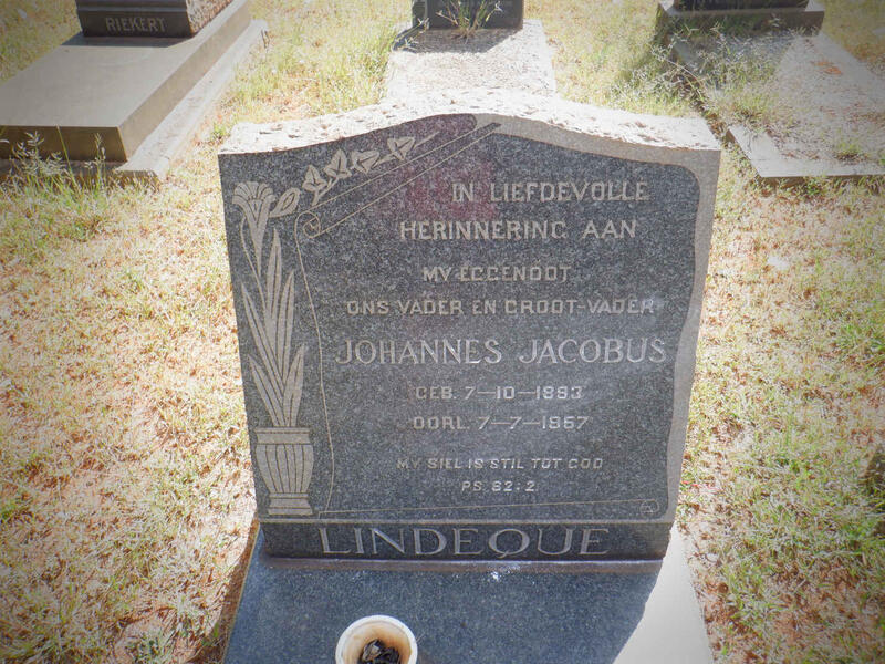 LINDEQUE Johannes Jacobus 1893-1957