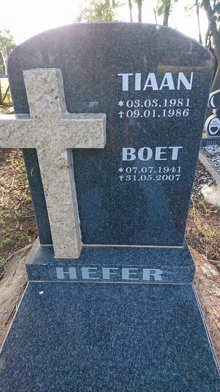 HEFER Boet 1941-2007 :: HEFER Tiaan 1981-1986
