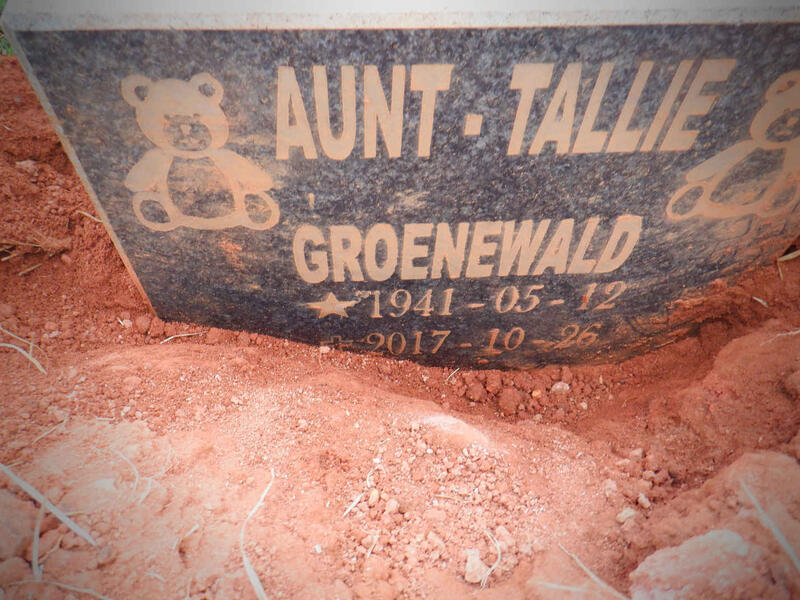 GROENEWALD Tallie 1941-2017