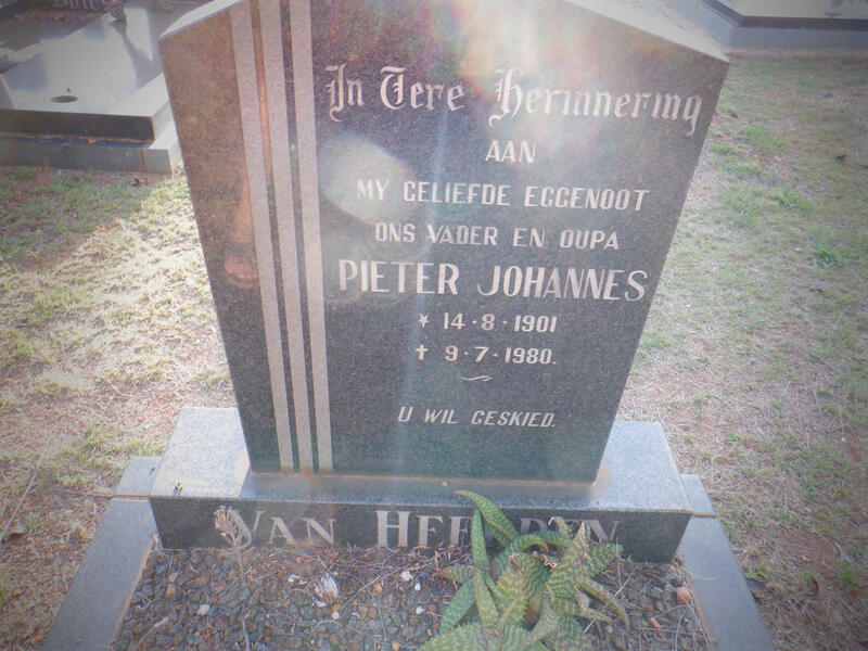 HEERDEN Pieter Johannes, van 1901-1980