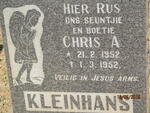 KLEINHANS Chris A. 1952-1952