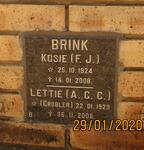 BRINK F.J. 1924-2008 & A.G.C. GROBLER 1929-2008