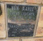 AARDE Erens Lodewyk, van 1967-2009 & Francina Stefanie 1971-