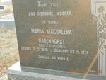 BADENHORST Maria Magdalena nee J. V. VUUREN 1906-1971