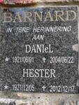 BARNARD Daniel 1921-2004 & Hester 1921-2012