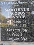 BENADIE Marthinus Jacobus 1928-2018