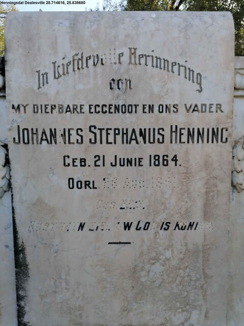 HENNING Johannes Stephanus 1864-1941