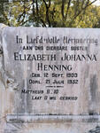 HENNING Elizabeth Johanna 1903-1952