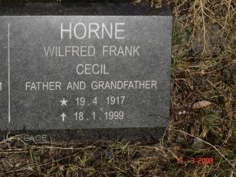 HORNE Wilfred Frank Cecil 1917-1999