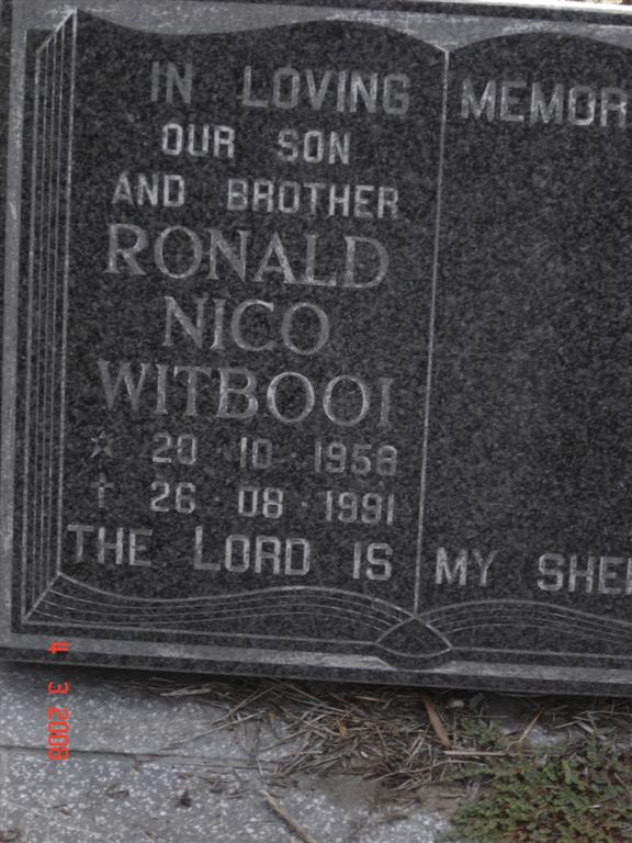 WITBOOI Ronald Nico 1958-1991