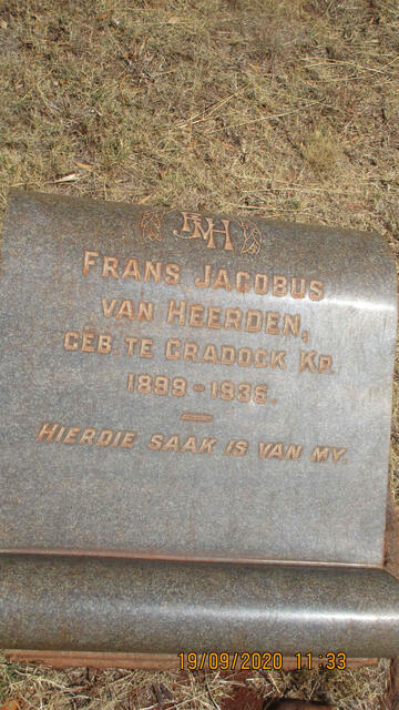HEERDEN Frans Jacobus, van 1899-1935
