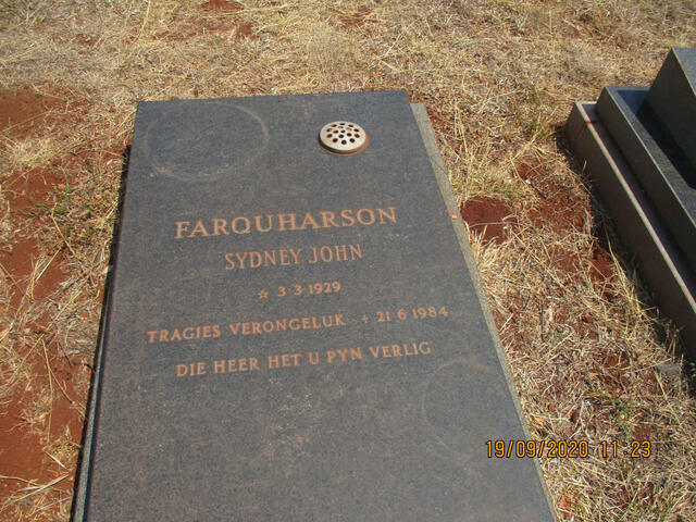FARQUHARSON Sydney John 1929-1984