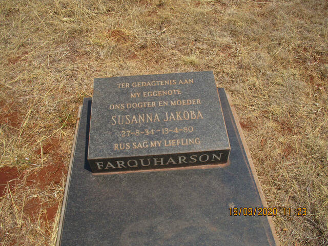 FARQUHARSON Susanna Jakoba 1934-1980