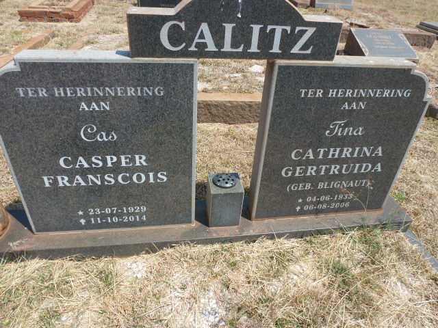 CALITZ Casper Franscois 1929-2014 & Cathrina Gertruida BLIGNAUT 1933-2006