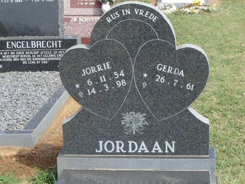 JORDAAN Jorrie 1954-1998 & Gerda 1961-