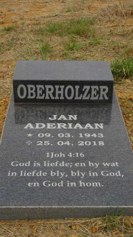 OBERHOLZER Jan Aderiaan 1943-2018