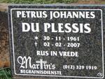 PLESSIS Petrus Johannes, du 1961-2007