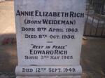 RICH Edward 1865-1949 & Annie Elizabeth WEIDEMAN 1863-1938