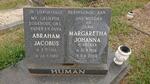 HUMAN Abraham Jacobus 1916-1989 & Margaretha Johanna nee BECKER 1918-2008