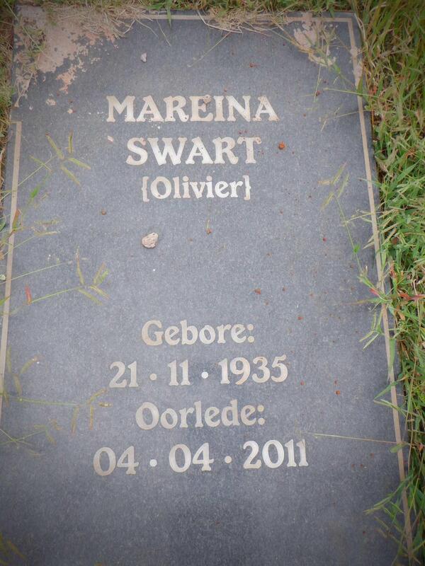 SWART Mareina nee OLIVIER 1935-2011