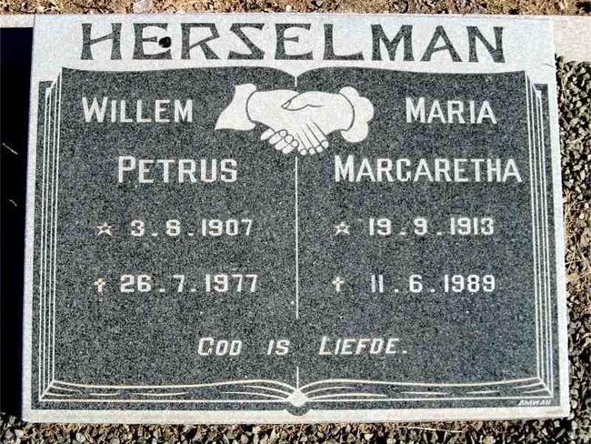 HERSELMAN Willem Petrus 1907-1977 & Maria Margaretha GROBBELAAR 1913-1989