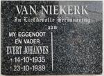 NIEKERK Evert Johannes, van 1935-1989