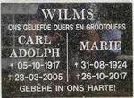 WILMS Carl Adolph 1917-2005 & Marie 1924-2017