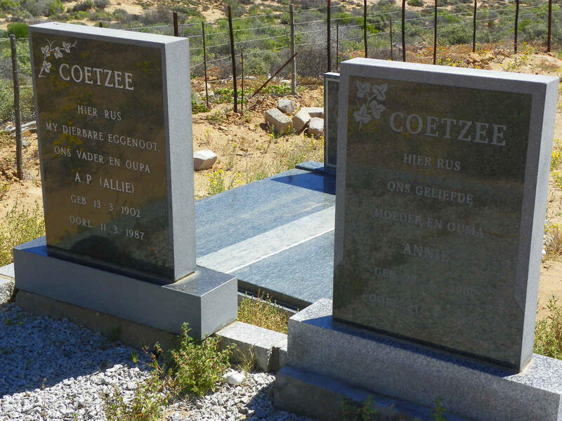 COETZEE A.P. 1902-1987 & Annie 1907-1994