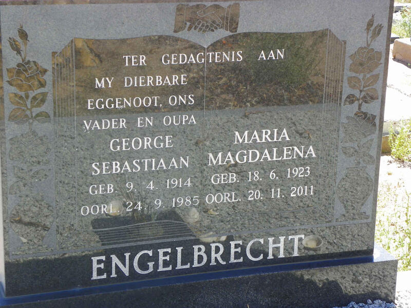 ENGELBRECHT George Sebastiaan 1914-1985 & Maria Magdalena 1923-2011
