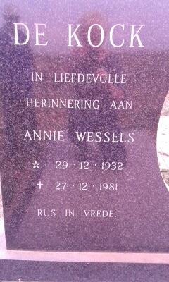 KOCK Annie Wessels, de 1932-1981