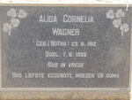 WAGNER Alida Cornelia nee BOTHA 1912-1958