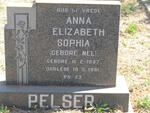 PELSER Anna Elizabeth Sophia nee NEL 1937-1981
