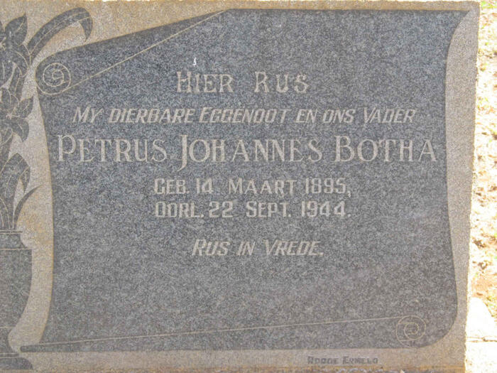 BOTHA Petrus Johannes 1895-1944