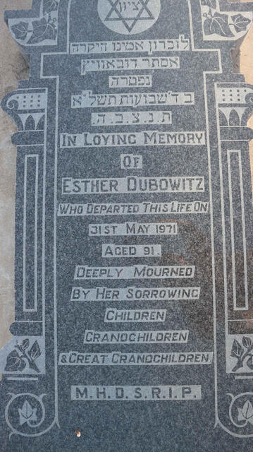 DUBOWITZ Esther -1971